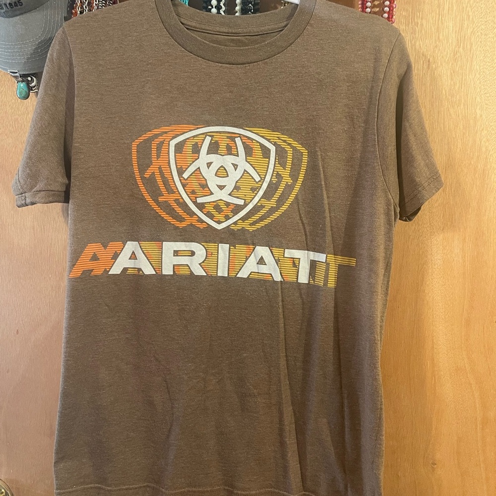 Ariat Brown Short Sleeve Tee Classic Crew Neck
